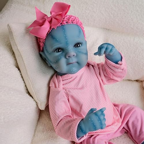 RXDOLL 45CM Realistische Reborn Baby Puppen Vollsilikon Ganzkörper Mädchen Lebensechte Avatar Baby Puppe Reborn Babys, die echt Aussehen Neugeborene Avatar Mädchen Geschenke von RXDOLL