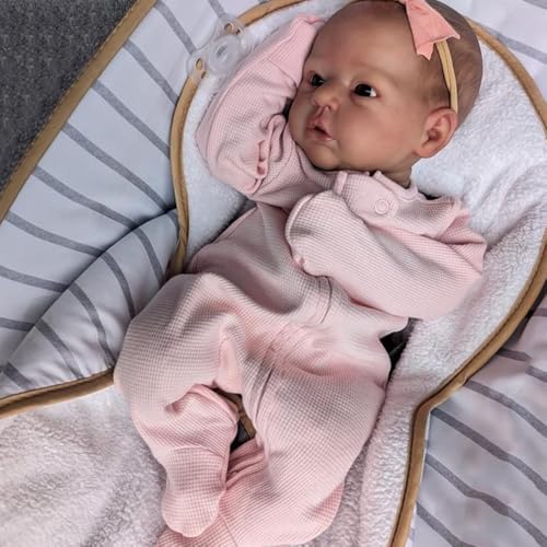 RXDOLL 45CM Reborn Baby Puppen Augen Offen Realistische Frühchen Neugeborenes Babypuppen Echtes Leben Baby Puppe Weicher Körper Lebensechte Bebes Babies Mädchen Puppe von RXDOLL