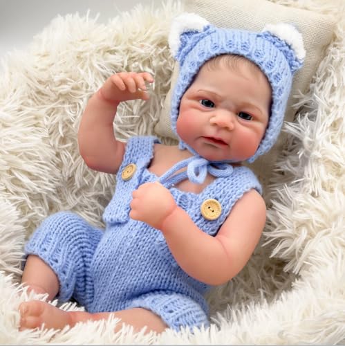 RXDOLL 45CM Reborn Baby Puppen Vollsilikon Ganzkörper Junge Realistische Neugeborenen Puppe Wasserdicht Lebensechte Babypuppen die echt Aussehen Babies Junge Puppe von RXDOLL