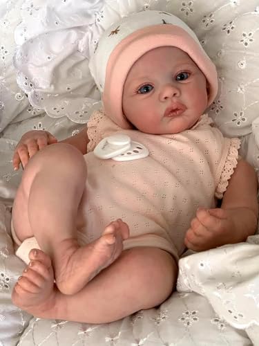 RXDOLL 45CM Schönes Reborn Baby Puppen Mädchen Ganzkörper Vinyl Lebensecht Baby Puppe Realistische Neugeborenen Babypuppe Waschbar Weihnachten Geburtstag Geschenk für Kinder 3+ von RXDOLL