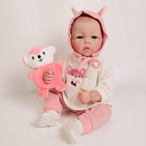 RXDOLL 48,3 cm realistische Reborn Babypuppen Silikon Ganzkörper Vinyl Mädchen Leben wie Babypuppen, die echt aussehen Frühchen Neugeborene Babypuppen mit großen blauen Augen für Alter 3+ von RXDOLL