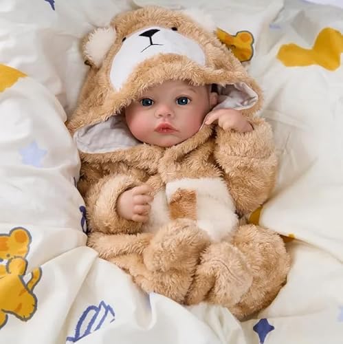 RXDOLL 48CM Reborn Baby Puppen Vollsilikon Ganzkörper Vinyl Junge Realistische Neugeborenen Puppe Wasserdicht Lebensechte Babypuppen Das Sieht echt aus Babys Handgemachte Puppe von RXDOLL