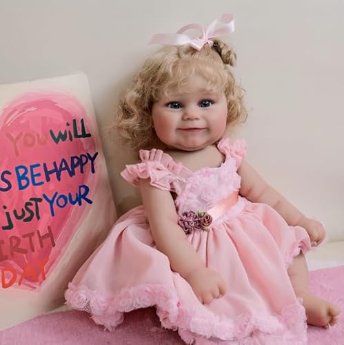 RXDOLL 50 cm Anatomisch Korrekte Reborn Baby Puppe Realistische Silikon Weiche Vinyl Körper Mädchen Handgemachte Real Life Lächelnde Neugeborene Bebe wasserdichte Spielzeug Geschenke von RXDOLL