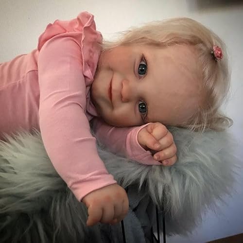 RXDOLL 50cm Lebensechte Reborn Baby Mädchen Puppe Ganzkörper Vinyl Realistische Neugeborenen Baby Puppen Echtes Leben Reborn Babys Niedlich Lächelnd Kleinkind Kinder Geschenke von RXDOLL