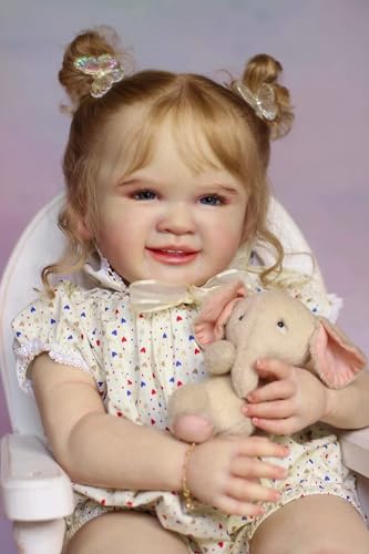 RXDOLL 70cm Big Size Reborn Kleinkind Puppe Stehendes Mädchen Lebensgröße Realistische Reborn Baby Puppe Kleinkind Mädchen Echtes Leben Babypuppe Weicher Körper Lächelnde Reborn Puppe von RXDOLL