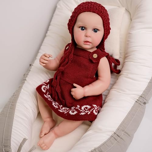 RXDOLL Anatomisch korrekt Baby Mädchen 20 Zoll Vinyl Ganzkörper Silikon Reborn Babypuppen, die echt aussehende Babypuppe Vollsilikon Körper Vinyl Realistische Babypuppe von RXDOLL