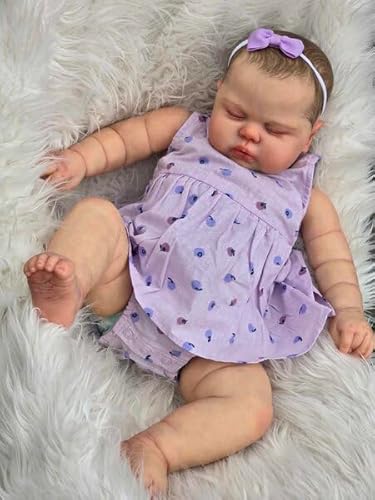 RXDOLL Große Größe Reborn Kleinkind Mädchen Realistische Reborn Baby Puppen Schlafende Babys Puppen Die echt Aussehen Baby Puppe Lebensechte Reborn Toddler Puppe von RXDOLL