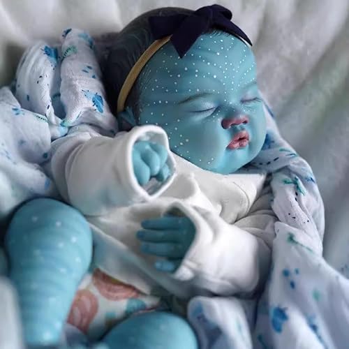 RXDOLL Lebensechte Reborn Baby Puppen 48CM Avatar Baby Puppe Realistische Neugeborenen Stoff Körper Echtes Babypuppen Die echt Aussehen Weiches Silikon Baby Puppen Avatar Reborn von RXDOLL