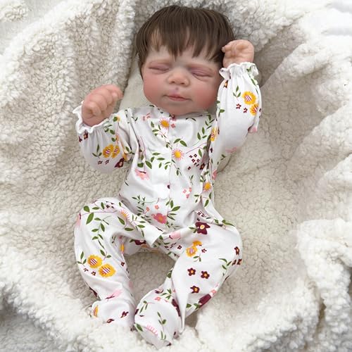 RXDOLL Real Looking Reborn Baby Dolls Boy 18 Inch Full Vinyl Body Silicone Realistic Newborn Doll Sleeping Waterproof Baby Dolls That Look Real Silicone Babies Doll von RXDOLL