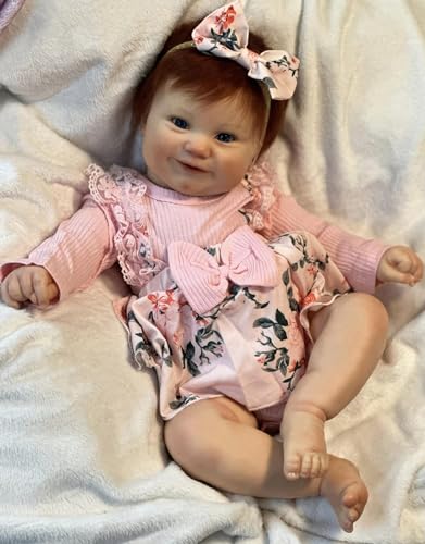 RXDOLL Realistische 50,8 cm große Silikonvinyl-Puppen für Mädchen mit realistischem Babygefühl, Neugeborene Babypuppen, entzückende Smiley-Puppen aus dem wirklichen Leben von RXDOLL