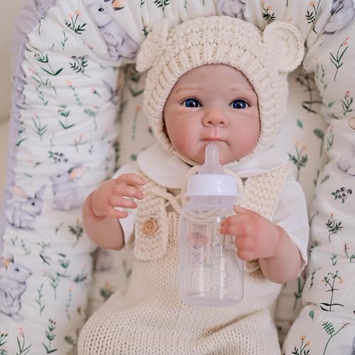 RXDOLL Realistische Babypuppe Betttie Mädchen 45CM Niedliche Reborn Baby Puppen Vollsilikon Ganzkörper Wasserdicht Lebensechte Babypuppen Die echt Aussehen Babys Mädchen von RXDOLL