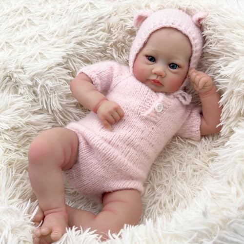 RXDOLL Realistische Neugeborene Baby Puppen Mädchen 48CM Soft Body Reborn Babypuppen Real Life Baby Puppe Augen offen Lebensechte Babypuppe Kleinkind Spielzeug für Kinder Alter 3+ von RXDOLL