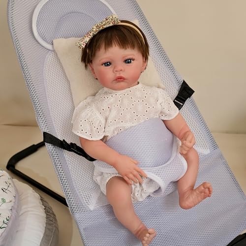 RXDOLL Realistische Reborn Baby Puppen Ähnliche Silikon Ganzkörper Vinyl 19 Zoll 48CM Lebensechte Baby Puppe Mädchen Echt Babypuppen die echt Aussehen Vollsilikon Baby Puppen von RXDOLL