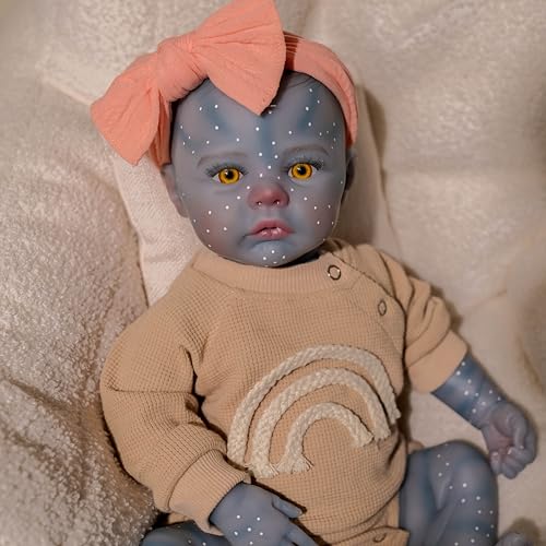 RXDOLL Realistische Reborn Baby Puppen Avatar Mädchen 48CM Neugeborenes Baby Puppe Silikon Ganzkörper Lebensechte Babypuppen die echt Aussehen Avatar Vollsilikon Reborn Babys Mädchen von RXDOLL