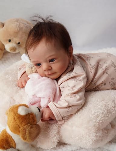 RXDOLL Realistische Reborn Baby Puppen Mädchen 19 Zoll 48cm Weicher Körper Lebensechte Frühgeborenen Babys Echt aussehende Neugeborene Baby Puppe Lebensgröße Silikon Vinyl Puppen von RXDOLL