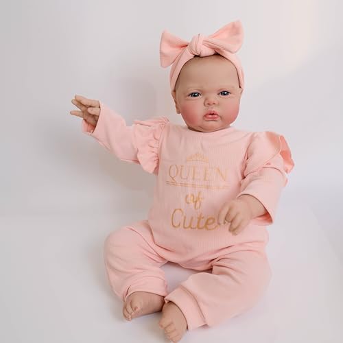 RXDOLL Realistische Reborn-Babypuppen Kleinkind Mädchen wachen Pickle 61 cm große Größe Reborn Kleinkind-Puppen weicher Körper gewichtet Silikon Babys Kleinkind Puppe Mädchen Geschenke für Alter 3+ von RXDOLL