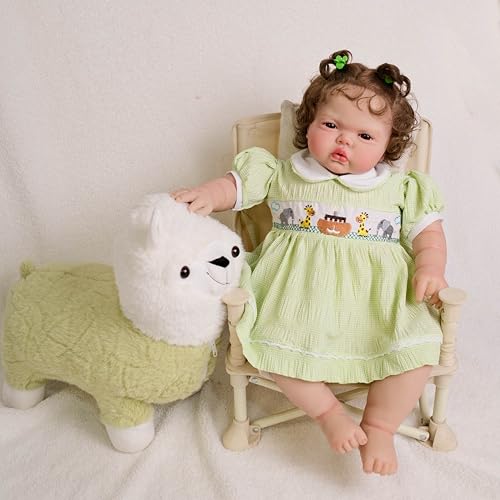 RXDOLL Realistische Reborn Kleinkind Babypuppen Mädchen Pickle Awake 24 Zoll Big Size Reborn Kleinkind Puppen Weiches Tuch Körper Leben Wie Babypuppen Die Echt Silikon Babys Mädchen aussehen von RXDOLL