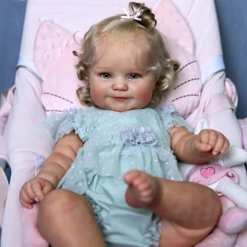 RXDOLL Reborn Baby Puppen Silikon Ganzkörper Mädchen 50CM Real Life Baby Puppen, die echt Aussehen lächelnde Vollsilikon Puppe Anatomisch korrektes Spielzeug für Kinder 3+ von RXDOLL