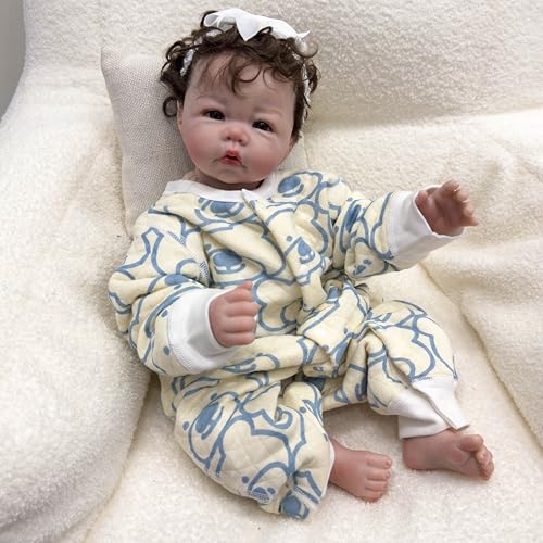 RXDOLL Reborn Babypuppen 20 Zoll Lebensechte Babypuppen Niedliche Mädchen Weicher Körper Realistische Neugeborene Babypuppen Echtes Leben Handgemachte Silikon Babies Puppen für Kindergeschenke von RXDOLL