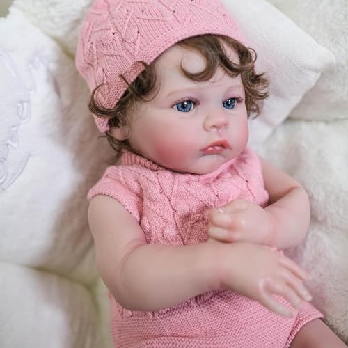 RXDOLL Reborn Babypuppen aus Vollsilikon für Mädchen, 45,7 cm, anatomisch korrekt, lebensecht, Neugeborene Babypuppen mit verwurzeltem Haar, waschbar von RXDOLL