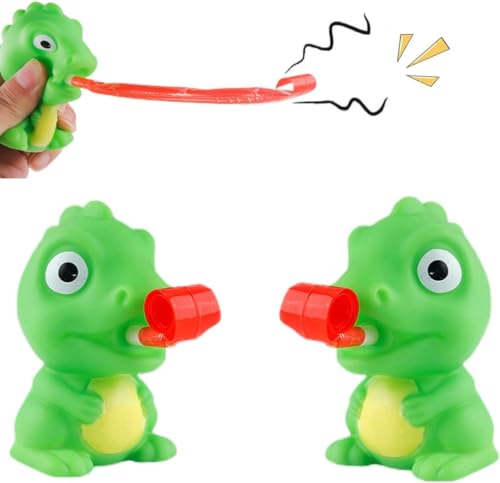 2 pcs Anti Stress Spielzeug, Squeeze Spielzeug, Stressabbau Spielzeug Squeeze, Pop Out Toys Streckt Die Zunge Heraus, Lustiges und Urkomisches Geschenk für Kinder Erwachsene (Dinosaurier) von RXSPOYLY