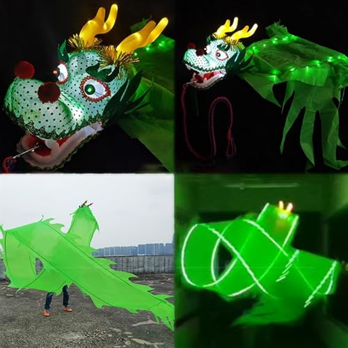 Jonglier-Drachenstreamer, fließender Seiden-Drachenstreamer, Drachen-Poi, chinesisches Neujahrs-Drachen-Poi, LED mit Kopf, Seiden-Drachen-Poi mit leuchtendem Band, Jonglieren for Erwachsene im Freien, von RYRYR