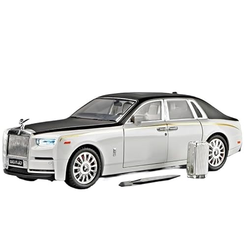 For 1/18 Phantom Luxus Auto Simulation Legierung Lenker Sound Und Licht Tür Öffnung Funktion Spielzeug Auto Modell Sammlung Ornamente(White) von RYUEXING