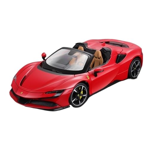 For 1/18 SF90 Convertible Sportwagen Simulation Modell Auto Legierung Tür Öffnung Sound Und Licht Lenkung Spielzeug Auto Sammlung Ornamente(Rot) von RYUEXING