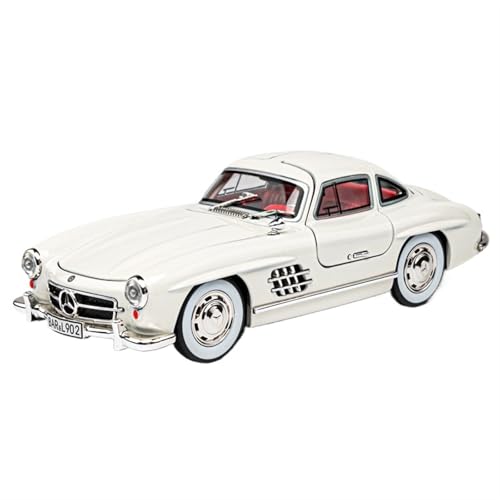 For 1/24 300SL Simulation Sportwagen Legierung Spielzeug Auto Sammlermodell Ornamente Für Autos Fantastische Lichter Vierrad-Dämpfungsfunktion Zurück Zur Kraft (Weiß) von RYUEXING