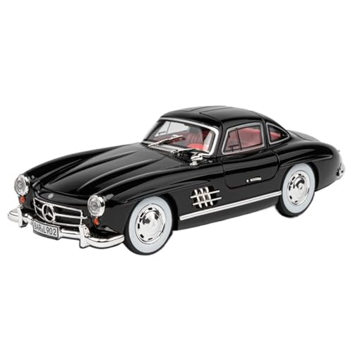 For 1/24 300SL Simulation Sportwagen Legierung Spielzeug Auto Sammlermodell Ornamente Für Autos Fantastische Lichter Vierrad-Stoßdämpferfunktion Zurück Zur Kraft (Black) von RYUEXING