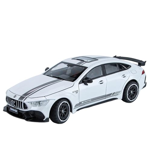 RYUEXING for 1/24 AMG GT63 Legierung Sportwagen Simulation Auto Spielzeug Modell Offene Tür Sound Und Licht Lenkung Stoßdämpfung Auto Sammlung Ornamente(White) von RYUEXING