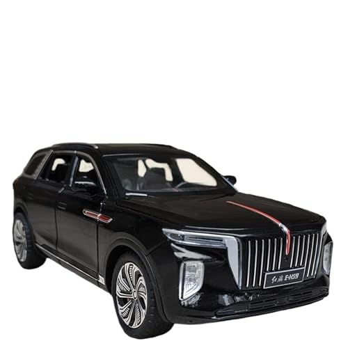 For 1/24 Hongqi EHS9 Off-road Fahrzeugsimulation Legierung Türöffnung Sound Und Licht Lenkerjunge Spielzeug Autosammlung Ornamente(Black) von RYUEXING