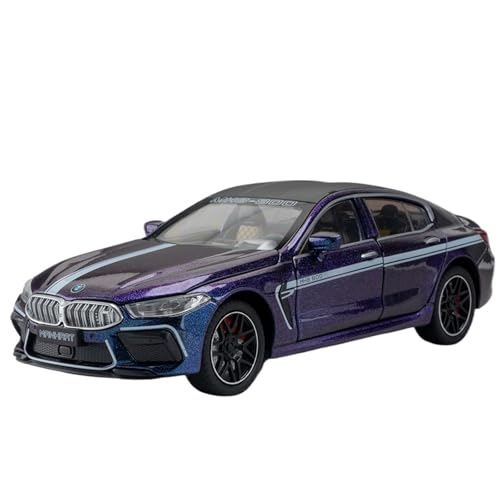 RYUEXING for 1/24 M8 Legierung Simulation Auto Spielzeug Modell Tür Öffnung Sound Und Licht Lenkung Dämpfung Auto Sammlung Ornamente(Purple) von RYUEXING