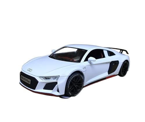 RYUEXING for 1/24 R8V10 Große Sport Auto Simulation Legierung Tür Öffnung Sound Und Licht Lenkung Junge Spielzeug Auto Sammlung Ornamente(White) von RYUEXING