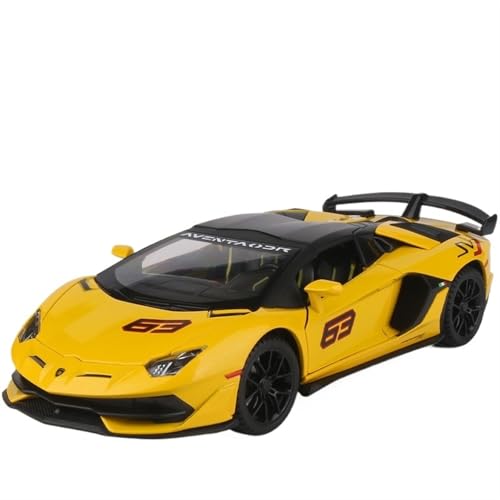 For 1/24 SVJ Legierung Auto Modell Sportwagen Spielzeug Ornamente Große Auto Modell Geschenk(Yellow) von RYUEXING