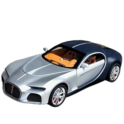 For 1/24 Super Sports Car Atlantic Modell Simulation Legierung Tür Öffnung Sound Und Licht Drehen Junge Spielzeug Auto Sammlung Ornamente(Blue) von RYUEXING