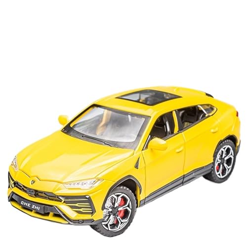 For 1/24 Urus Simulation Legierung Spielzeug Auto Sammlung Modell Auto Ornamente Sound Und Licht Funktion Zurückziehen(Yellow) von RYUEXING