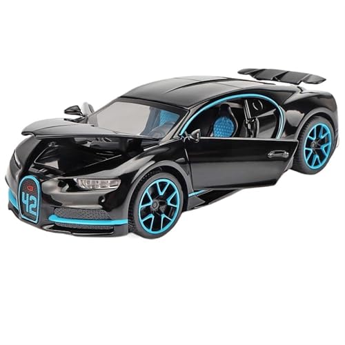 For 1/32 Chiron Sportwagen Simulation Legierung Lenker Sound Und Licht Tür Öffnung Funktion Spielzeug Auto Modell Sammlung Ornamente(Schwarz) von RYUEXING