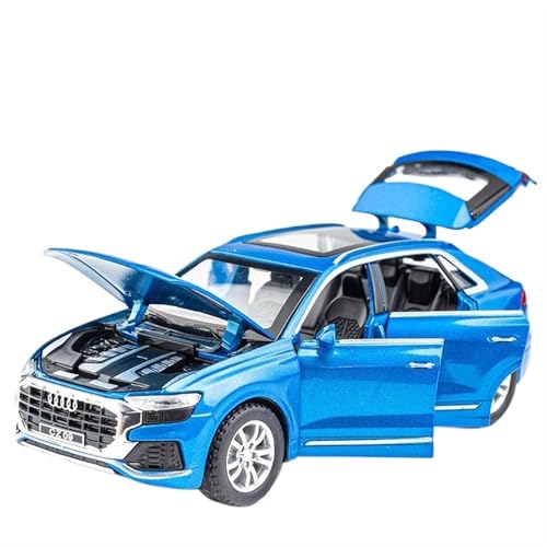 For 1/32 Q8 SUV Simulation Liga Spielzeug Auto Kollektion Modell Auto Ornamente Sound Und Licht Funktion Zurückziehen (Blau) von RYUEXING