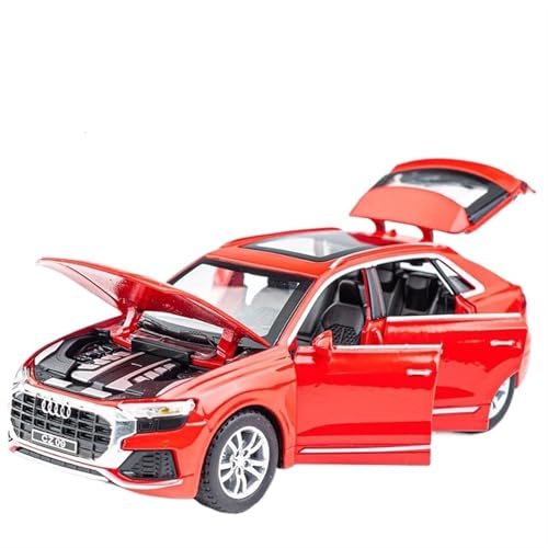 For 1/32 Q8 SUV Simulation Liga Spielzeug Auto Kollektion Modell Auto Ornamente Sound Und Licht Funktion Zurückziehen (Rot) von RYUEXING