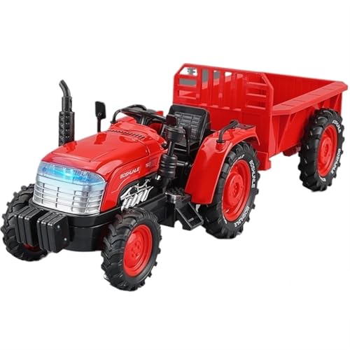 For 1/32 Traktor Spielzeug Mit Eimer Simulation Legierung Lenker Sound Und Licht Tür Öffnung Funktion Spielzeug Auto Modell Sammlung Ornamente(Rot) von RYUEXING