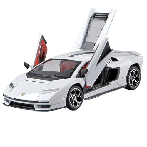 For 1:24 Countach LPI800-4 Simulation Legierung Spielzeug Auto Sportwagen Modell(White) von RYUEXING