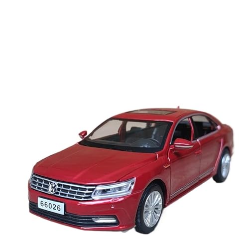 Für 1/32 Passat Simulation Türöffnung Sound Und Licht Spielzeug Auto Modell Auto Metall Sammlung Ornamente (Rot) von RYUEXING