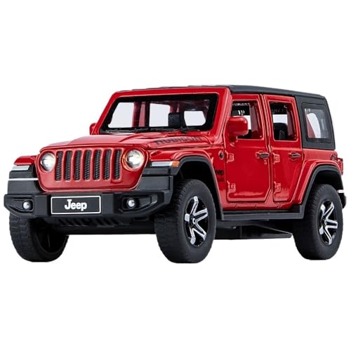 Maßstab 1:32 Simulationsgeeignet Jeep Aluminium Modellschmuck Auto Metall Geländefahrzeug Spielzeug(Red) von RYUEXING