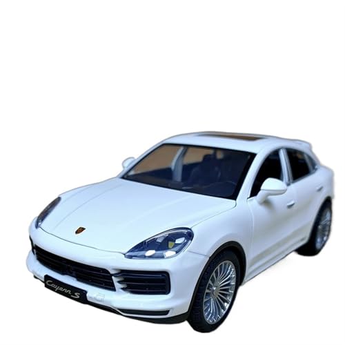 RYUEXING For 1/24 Cayenne SUV Simulation Türöffnung Sound Und Licht Spielzeug Auto Modell Auto Metall Sammlung Ornamente (White) von RYUEXING