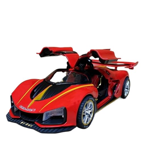 RYUEXING For 1/24 S9 Laufendes Automodell Simulation Sound Und Licht Spielzeug Auto Modell Auto Metall Ornamente Sammlung (Rot) von RYUEXING