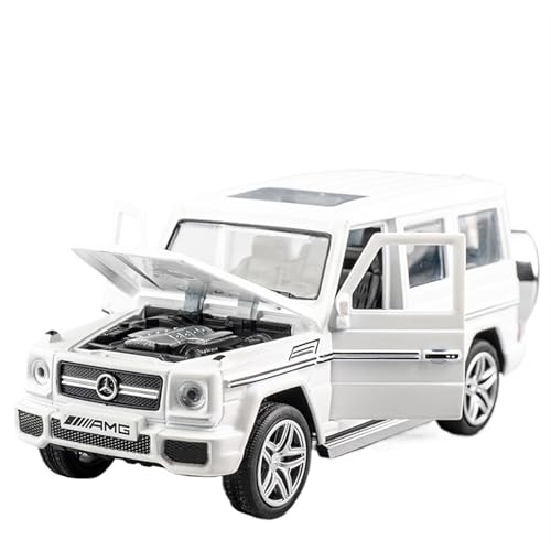 RYUEXING For 1/32 AMG G65 Simulation Liga Spielzeug Auto Sammlung Modell Auto Ornamente Sound Und Licht Funktion Zurückziehen (White) von RYUEXING