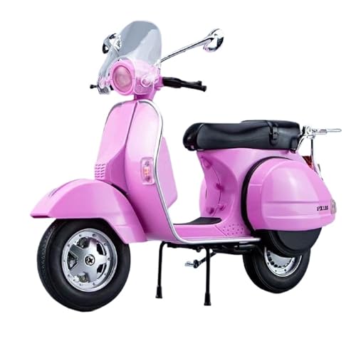 RYUEXING Für 1/10 Vespa125 Simulationslegierung, Lenkung, stoßdämpfendes Motorrad-Modell, Kinderspielzeug, Handy-Sammlung, Ornamente (Rosa) von RYUEXING