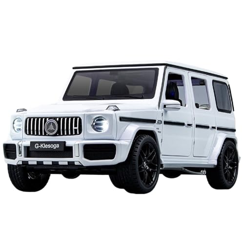 RYUEXING Für 1/18 G63 Offroad-Simulations-Auto-Modell mit Ton und Licht, multifunktional, interaktives Kinderspielzeug, Sammlung, Ornamente (weiß) von RYUEXING