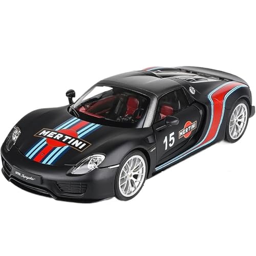 RYUEXING Für 1/18 Simulation 918 Martini Legierung Auto Modell Lenkung Stoßdämpfer Kollektion Modell Auto Ornamente Spielzeug Auto (schwarz) von RYUEXING